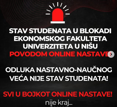 Studenti u blokadi sada BOJKOTUJU ONLAJN NASTAVU
